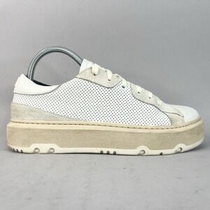 P448 Womens 39 8.5 Aerial Platform Sneakers Shoes White Perforated Skate Casual